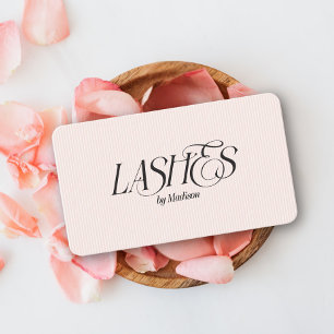 Moderne elegante Lashes Feminine Rosa Streifen Visitenkarte