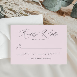 Moderne elegante Lavendelhochzeit RSVP Karte