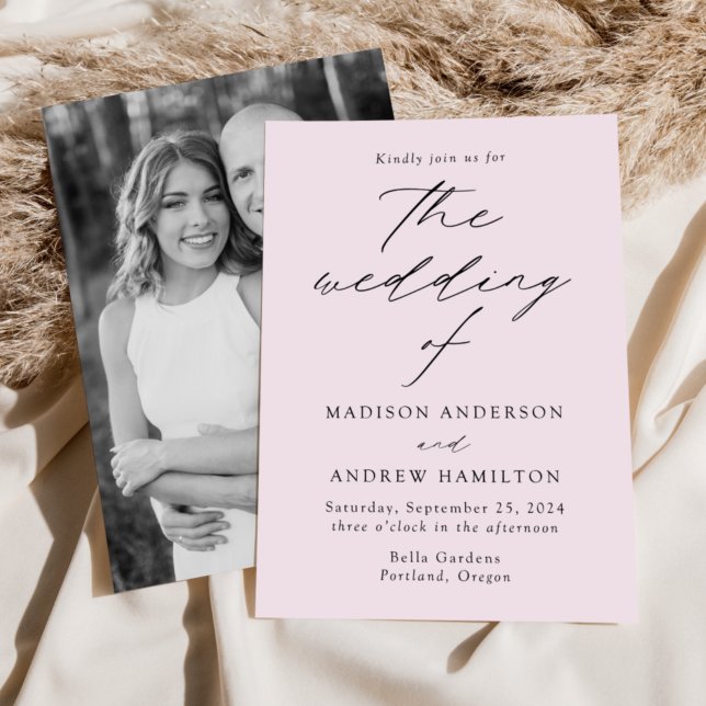 Moderne Elegante Lavender Foto Wedding Einladung (Von Creator hochgeladen)