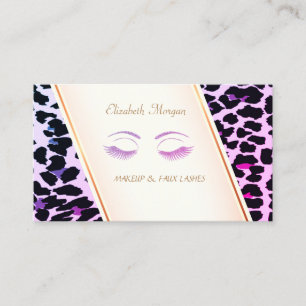 Moderne Elegante, Leoparden-Druck, Glitzer-Wimpern Visitenkarte