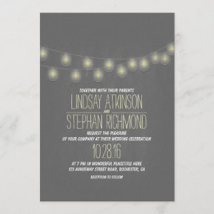 Moderne, elegante Lichter für Hochzeiten Einladung