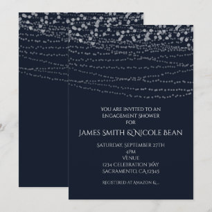 Moderne elegante Lichterkette blaue Feier Einladung