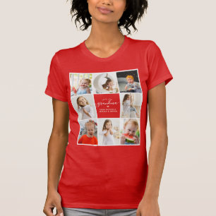 Moderne elegante Lieb dich Oma 8-Foto-Collage T-Shirt