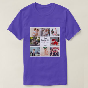 Moderne Elegante Liebe Beste Opa 8-Foto Collage T-Shirt