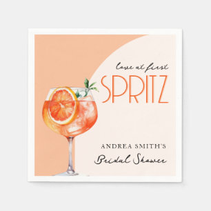 Moderne Elegante Liebe im First Spritz Brautparty Serviette