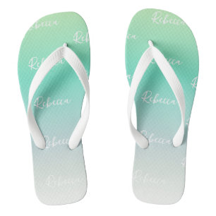 Moderne Elegante Light Blue Türkise Ombre Custom Flip Flops