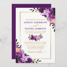 Moderne, elegante Lila Blumenhochzeit