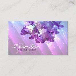 moderne elegante lila lila mit Blumenorchidee Visitenkarte
