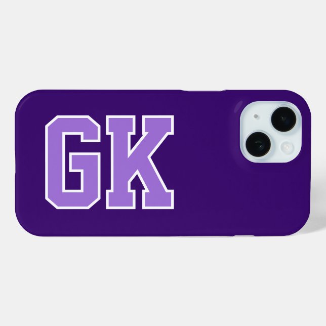 Moderne Elegante Lila Weiße Monogramm Anfangsbuchs Case-Mate iPhone Hülle (Rückseite (Horizontal))