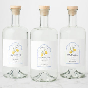 Moderne elegante Limoncello Hochzeitsflasche Alkoholflaschenetikett