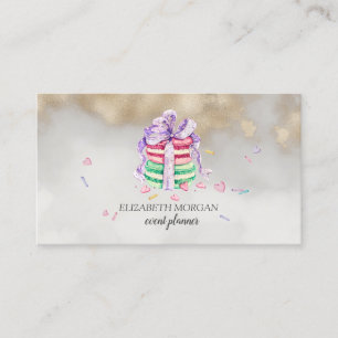 Moderne elegante Macarons mit Gold-Touch Visitenkarte