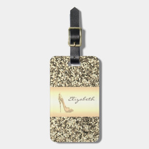 Moderne elegante Mädchenhaftigkeit, Gold Glitter, Gepäckanhänger