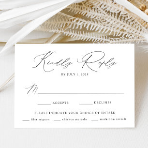 Moderne elegante Mahlzeiten-Auswahl Hochzeit-RSVP- Einladung
