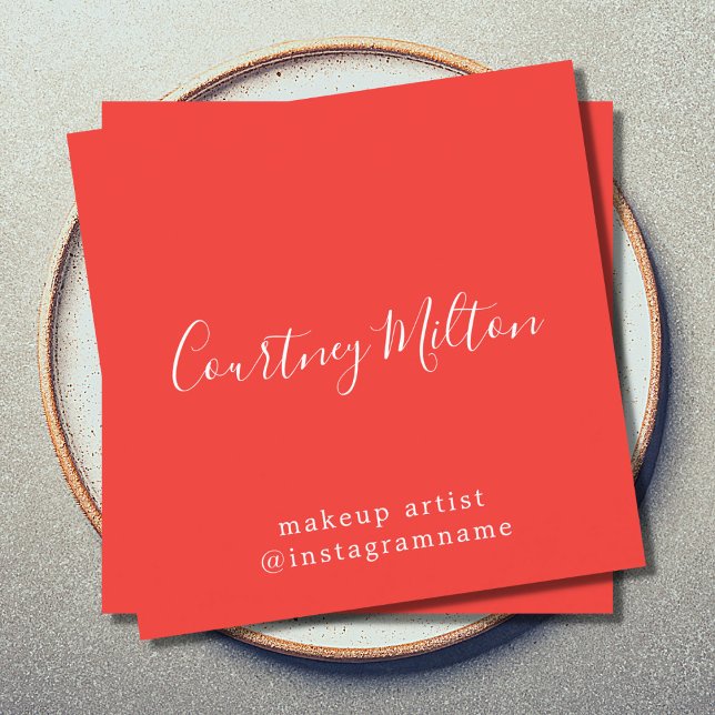 Moderne Elegante Makeup Artist Quadratische Visitenkarte (Von Creator hochgeladen)