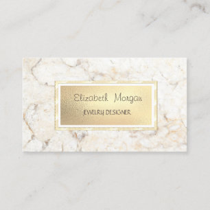 Moderne Elegante Marmor, Gold Rahmen Schmuck Desig Visitenkarte