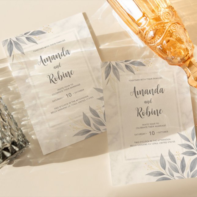 Moderne elegante Marmorhochzeit - Einladung (Von Creator hochgeladen)