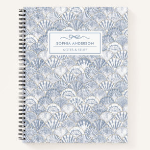 Moderne elegante Meeresmuschel individuell spiralf Notizbuch