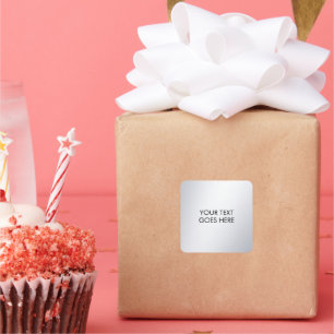 Moderne elegante metallische Silber Ihr benutzerde Quadratischer Aufkleber