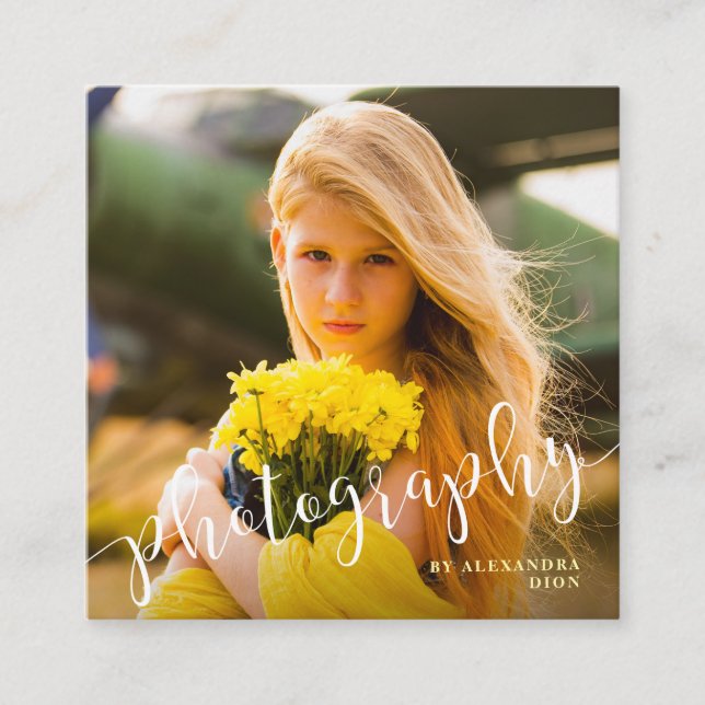 Moderne, elegante Minimal-Overlay-Fotografie Quadratische Visitenkarte (Vorderseite)