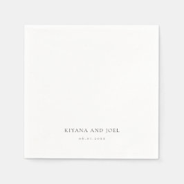Moderne Elegante Minimal Paare Namen Hochzeit Serviette
