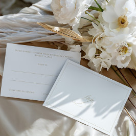 Moderne elegante Minimal White RSVP Karte