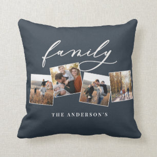 Moderne elegante minimale Foto-Collage personalisi Kissen