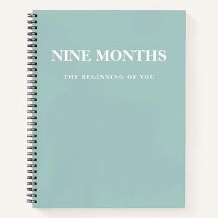 Moderne elegante minimale Minze Schwangerschaft Ge Notizbuch