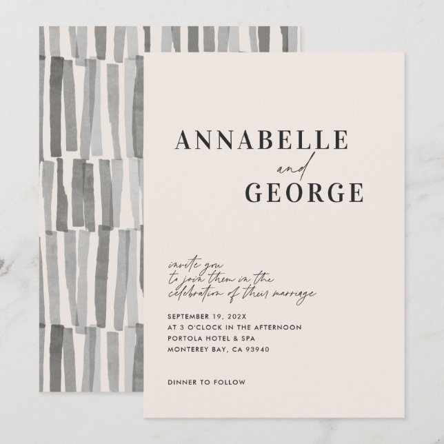 Moderne elegante minimale Typografie schwarzweiß (Vorne/Hinten)