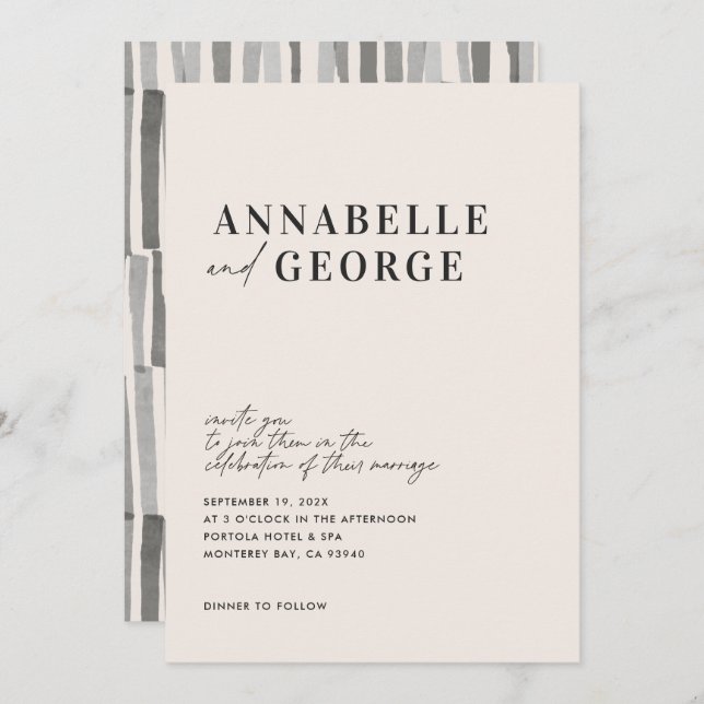 Moderne elegante minimale Typografie schwarzweiß (Vorne/Hinten)