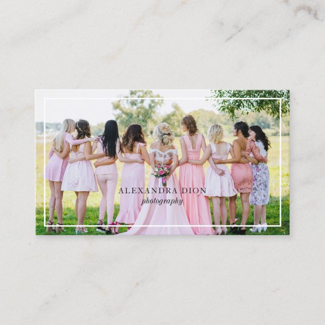 Moderne, elegante minimale und einfache Fotografie Visitenkarte (Vorderseite)