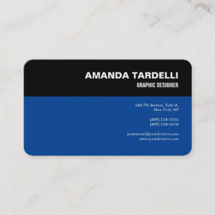 Moderne Elegante Minimalistisch Black Deep Blue Visitenkarte