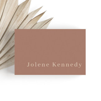 Moderne Elegante Minimalistisch Brown Beruflich Visitenkarte