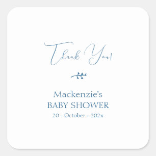 Moderne Elegante Minimalistische Babyparty Quadratischer Aufkleber