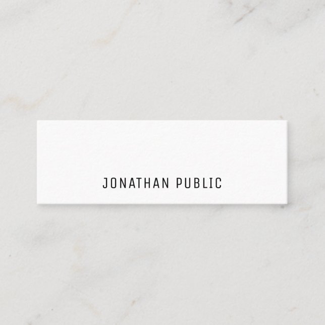 Moderne elegante minimalistische Berufliche Vorlag Mini Visitenkarte (Vorderseite)