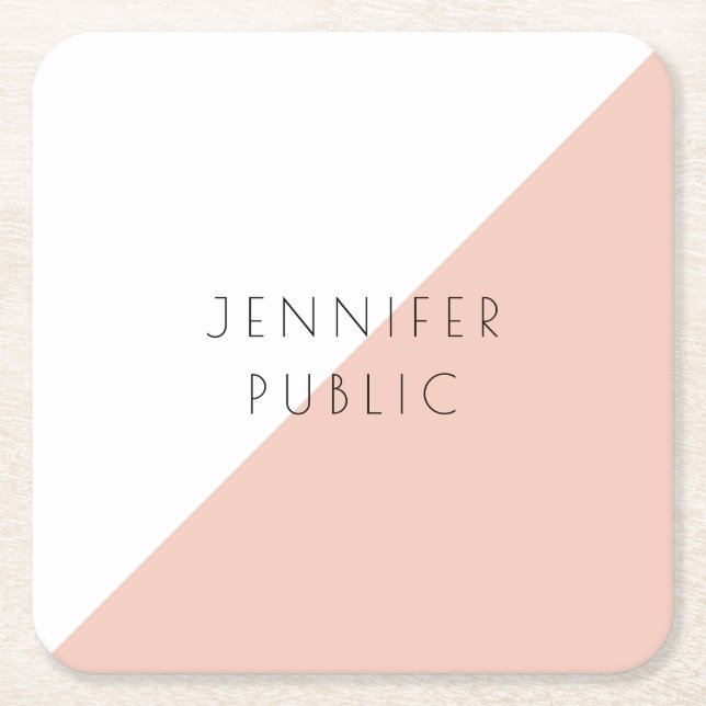 Moderne Elegante Minimalistische einfache Vorlage  Rechteckiger Pappuntersetzer (Vorderseite)