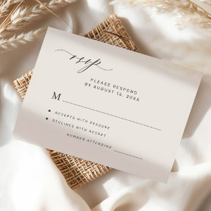 Moderne elegante minimalistische elfenbeinfarbenen RSVP karte