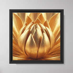 Moderne elegante minimalistische Goldene-Lotos-Des Leinwanddruck