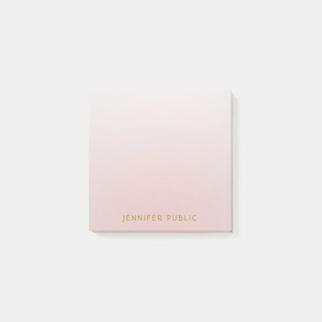 Moderne elegante Minimalistische Goldnamensvorlage Post-it Klebezettel (Vorderseite)