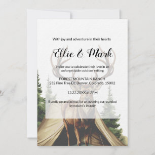 Moderne, elegante Minimalistische Hochzeit des Hir Einladung