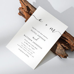 Moderne elegante minimalistische Hochzeit Schrif Einladung