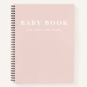 Moderne elegante minimalistische pastellrosa Babyb Notizbuch