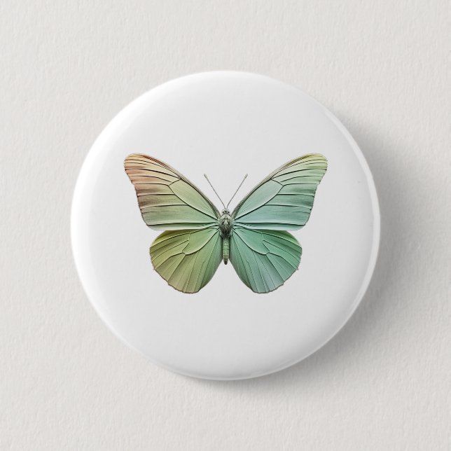 Moderne elegante minimalistische Schmetterlingsdes Button (Vorderseite)