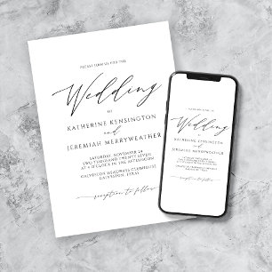 Moderne elegante minimalistische Schreibschrift Ho Einladung