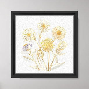 Moderne elegante minimalistische Umriss-Blumendesi Leinwanddruck