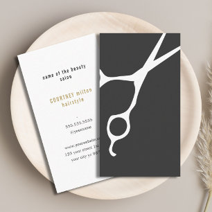Moderne elegante minimalistische weiße graue Haar- Visitenkarte