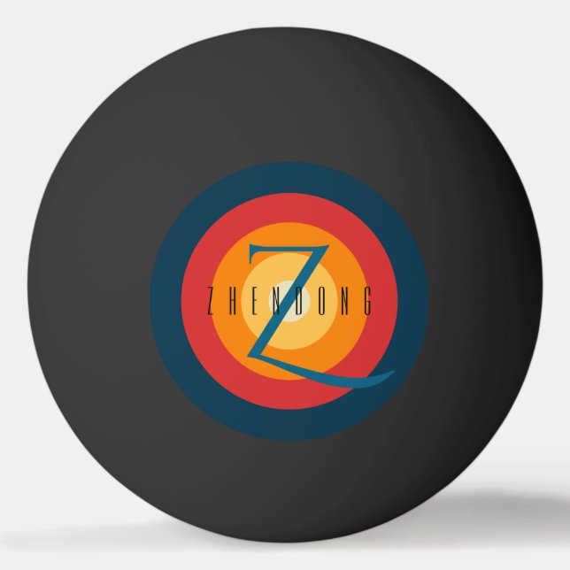 Moderne Elegante Mit Monogramm, erstklassige Einri Tischtennisball (Vorderseite)