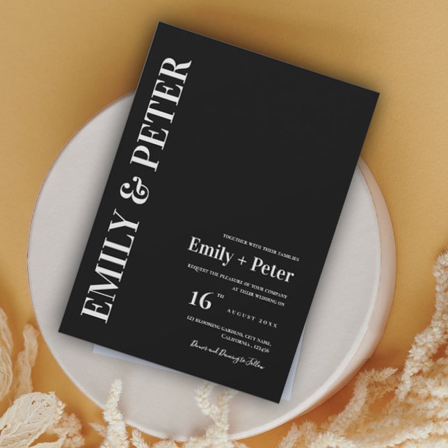 Moderne Elegante Moderne Minimalistische Hochzeit Einladung (Von Creator hochgeladen)