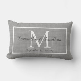 Moderne elegante Monogram Chic Gray Wedding Keepak Lendenkissen
