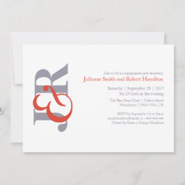 Moderne elegante Monogram-Engagement-Partei Einladung