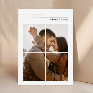 Moderne, elegante Monogram-Foto-Hochzeit Einladung
